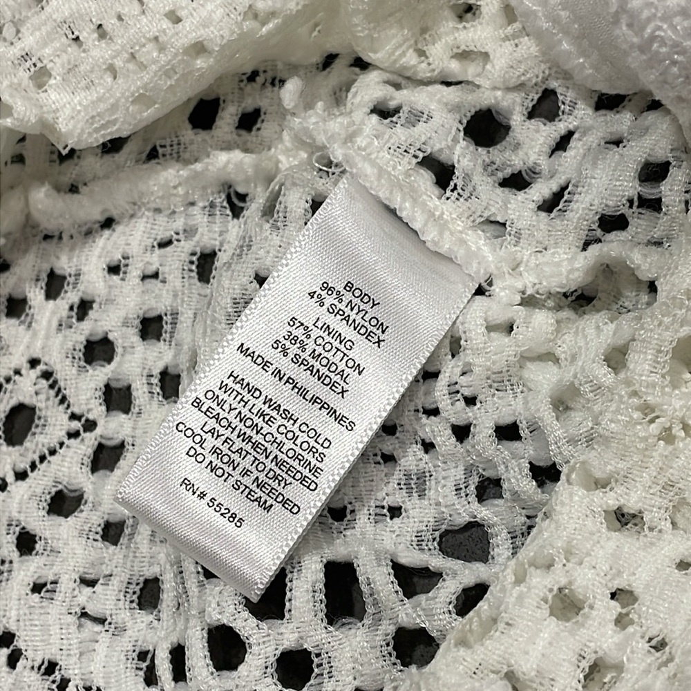 Express One Eleven White Crochet Bodysuit Small - Picture 15 of 16